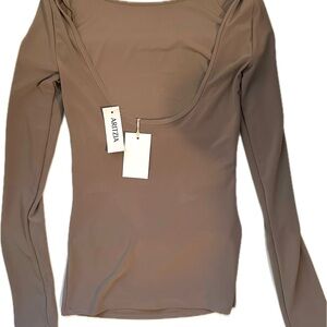 Aritzia Taupe Long Sleeve Top - Never Worn